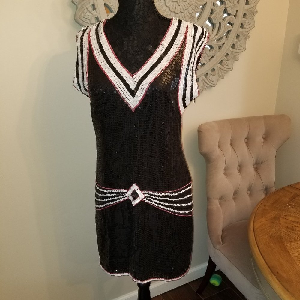 "Gatsby"Gorgeous sequin cocktail mini dress size M